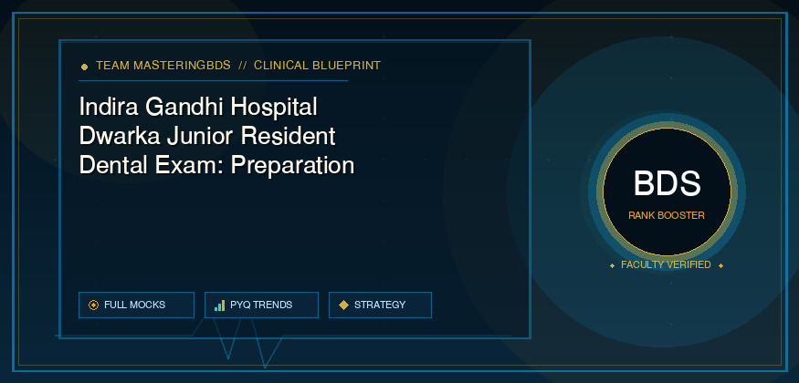 Indira Gandhi Hospital Dwarka Junior Resident Dental Exam: Preparation Guide