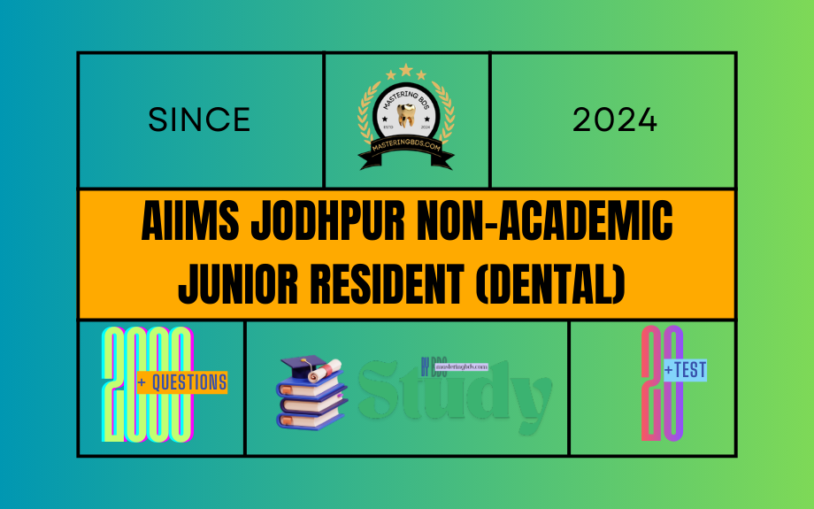 AIIMS Jodhpur Junior Resident (Dental) Mock Test Series 2026 | 2000+ MCQs